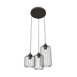 Riippuvalaisin Vander, 3-lamppuinen, Ø 30 cm, musta, metalli, E27