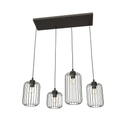 Riippuvalaisin Vander, 4-lamppuinen, 70 cm, musta, metalli, E27