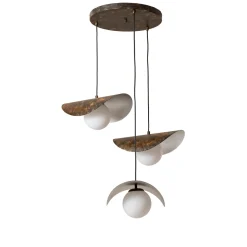 Riippuvalaisin Vatoz, 3-lamppuinen, musta, Ø 50 cm, metalli