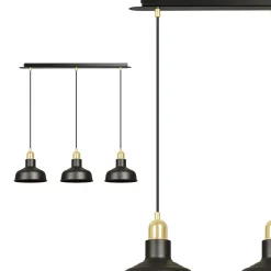 Riippuvalo Gubo, 3-lamppuinen, musta