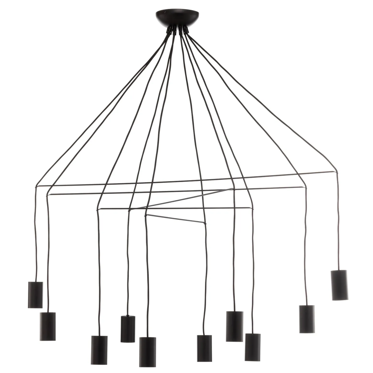 Riippuvalo Imbria, 10-lamppuinen, pituus 126 cm, musta