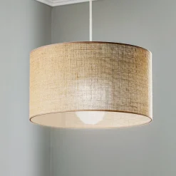 Riippuvalo Jute sylinteri luonnonruskea Ø40cm 1-lamppuinen.