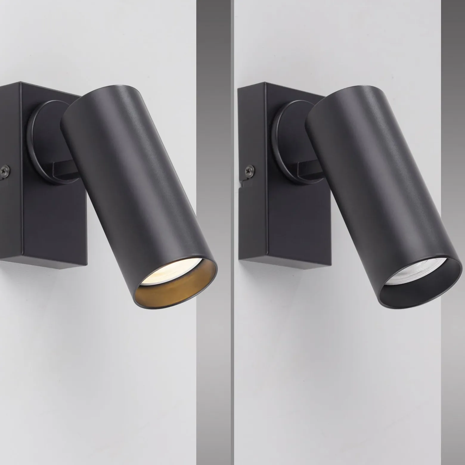 RIK-seinäkohdevalaisin, musta, 1-lamppuinen, 20 cm, metallia, GU10-LED