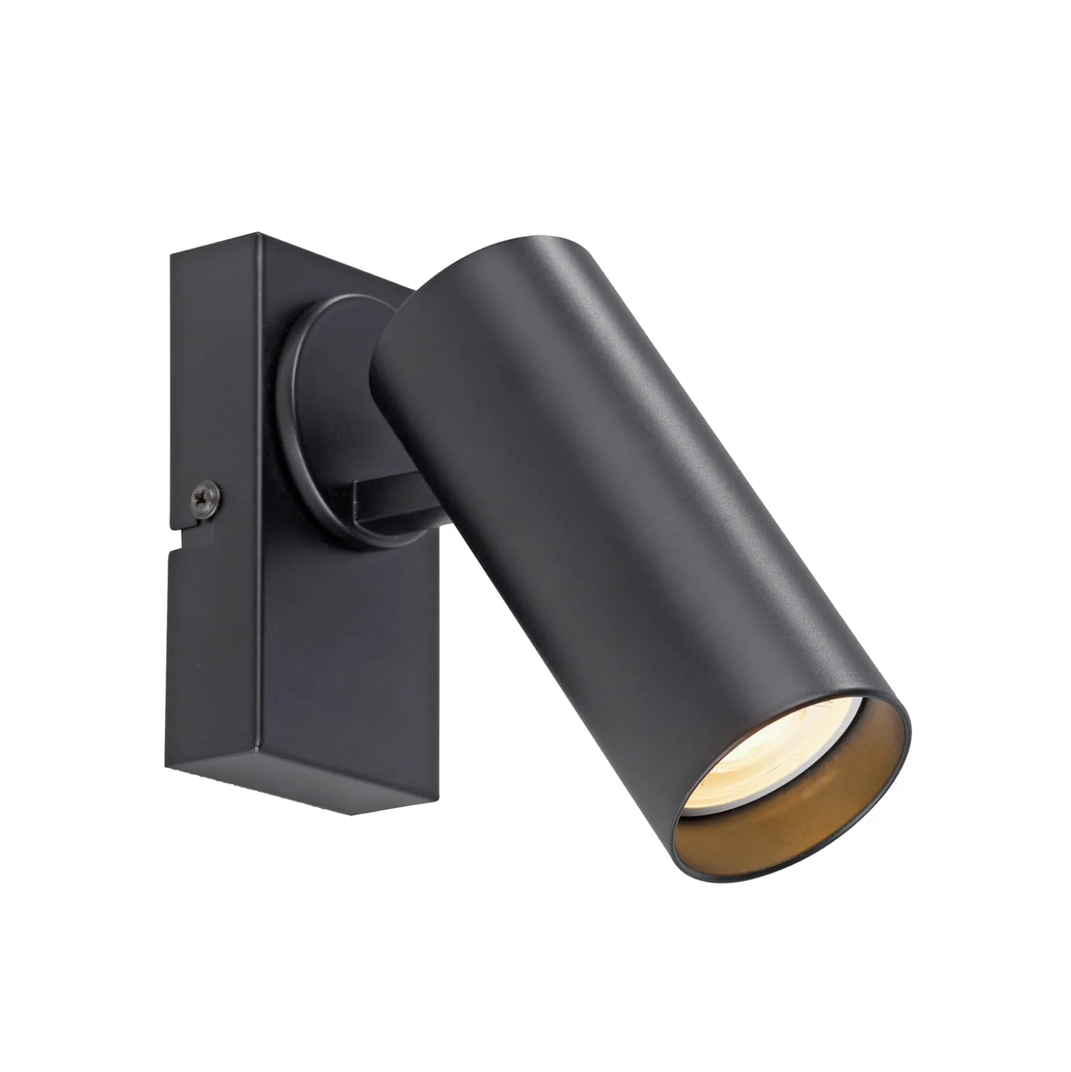 RIK-seinäkohdevalaisin, musta, 1-lamppuinen, 20 cm, metallia, GU10-LED