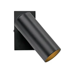 RIK-seinäkohdevalaisin, musta, 1-lamppuinen, 20 cm, metallia, GU10-LED