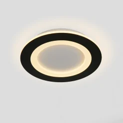 Ringo-LED-kattovalaisin, halkaisija 39 cm, musta/valkoinen, rauta/akryyli, CCT