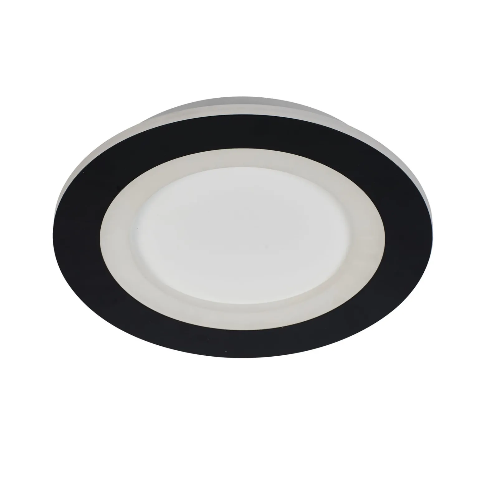 Ringo-LED-kattovalaisin, halkaisija 39 cm, musta/valkoinen, rauta/akryyli, CCT