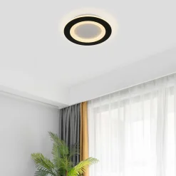 Ringo-LED-kattovalaisin, halkaisija 39 cm, musta/valkoinen, rauta/akryyli, CCT