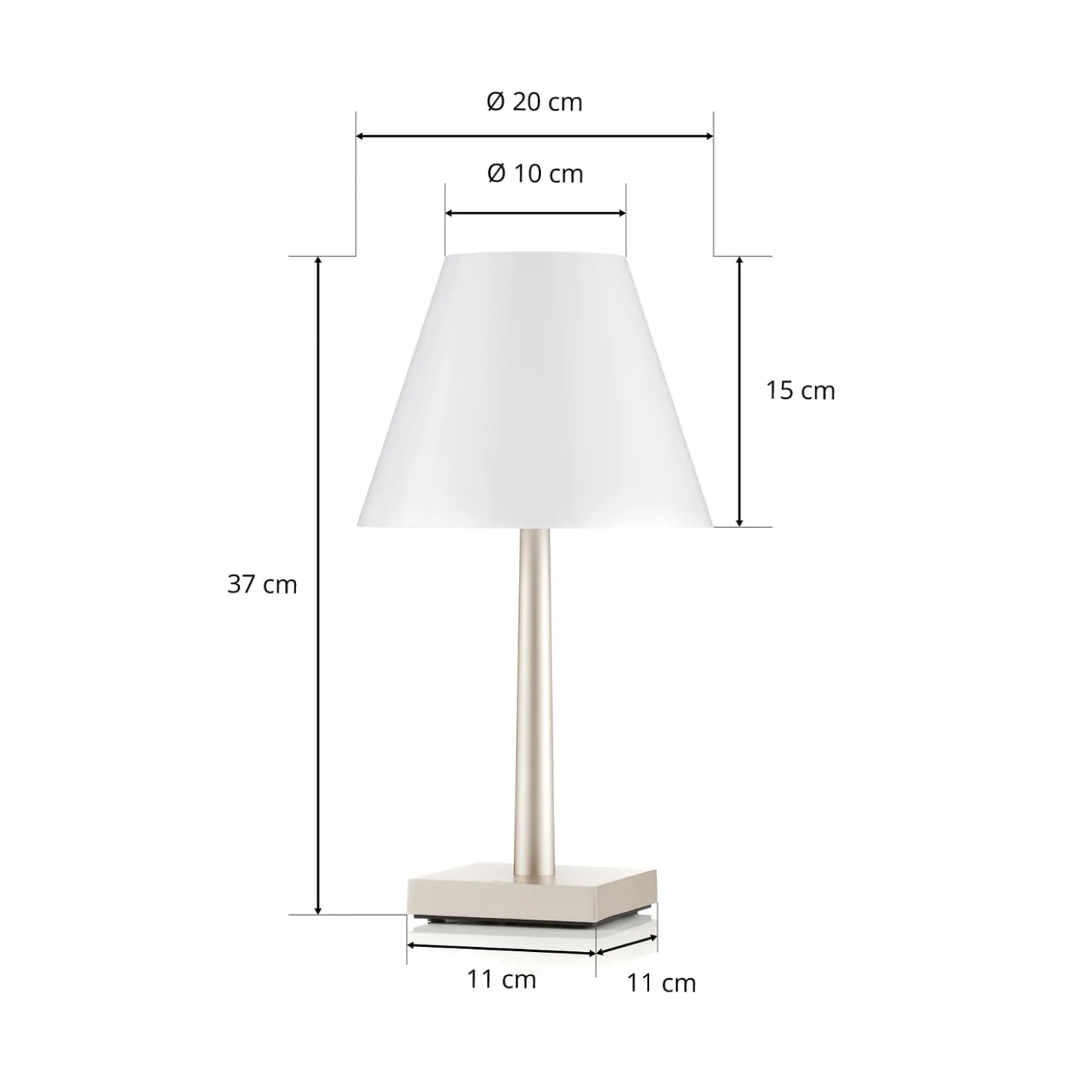 Rotaliana Dina+ T1 LED-akkupöytävalaisin, pronssi