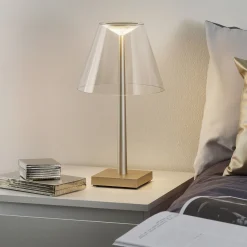 Rotaliana Dina+ T1 LED-akkupöytävalaisin, pronssi