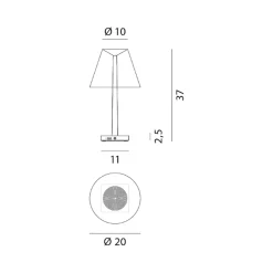 Rotaliana Dina+ T1 LED-ladattava pöytävalaisin, sininen