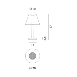 Rotaliana Dina T1 LED-pöytälamppu valkoinen