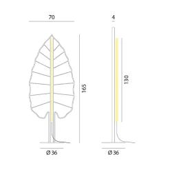 Rotaliana Eden Alocasia LED-lattiavalaisin, harmaa
