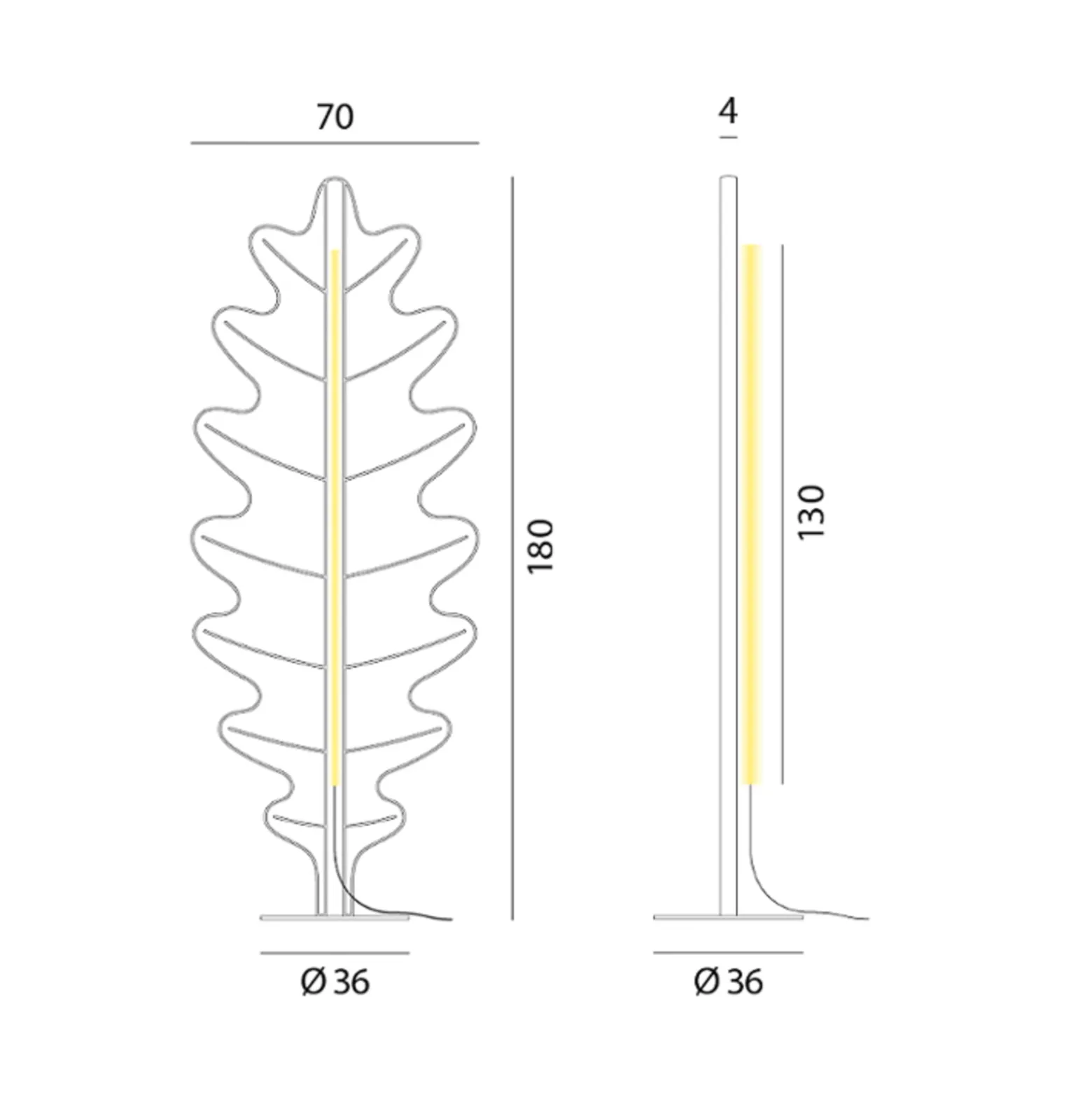 Rotaliana Eden Oak LED-lattiavalaisin, harmaa
