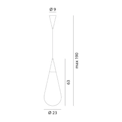 Rotaliana Goccia 63 - pisaran muotoinen riippuvalaisin
