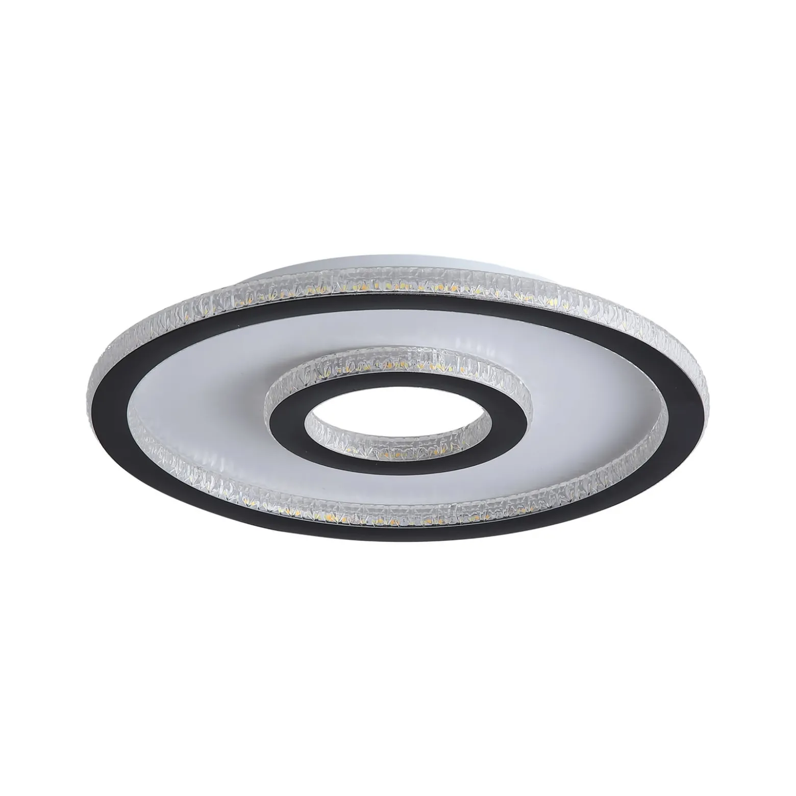 Roundel-LED-kattovalaisin, valkoinen/musta, halkaisija 35 cm, rauta/akryyli