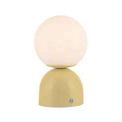 RUDI-LED-akkukäyttöinen pöytävalaisin, keltainen, korkeus 20 cm, CCT,