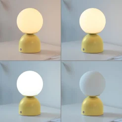 RUDI-LED-akkukäyttöinen pöytävalaisin, keltainen, korkeus 20 cm, CCT,