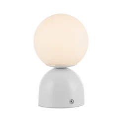 RUDI-LED-akkukäyttöinen pöytävalaisin, valkoinen, korkeus 20 cm, CCT,
