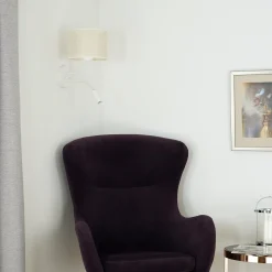 Rullaseinävalaisin, juutti, valkoinen/beige, lukuvalot, lukuvalo