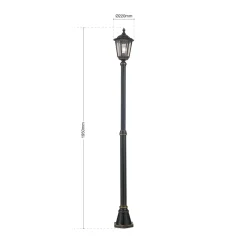 Ruskea lyhtypylväs Fabio, 1-lamppuinen 211 cm