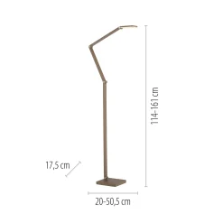 SAMSKY-LED-lattiavalo, pronssi, korkeus 161 cm, metallinen kosketushimmennin