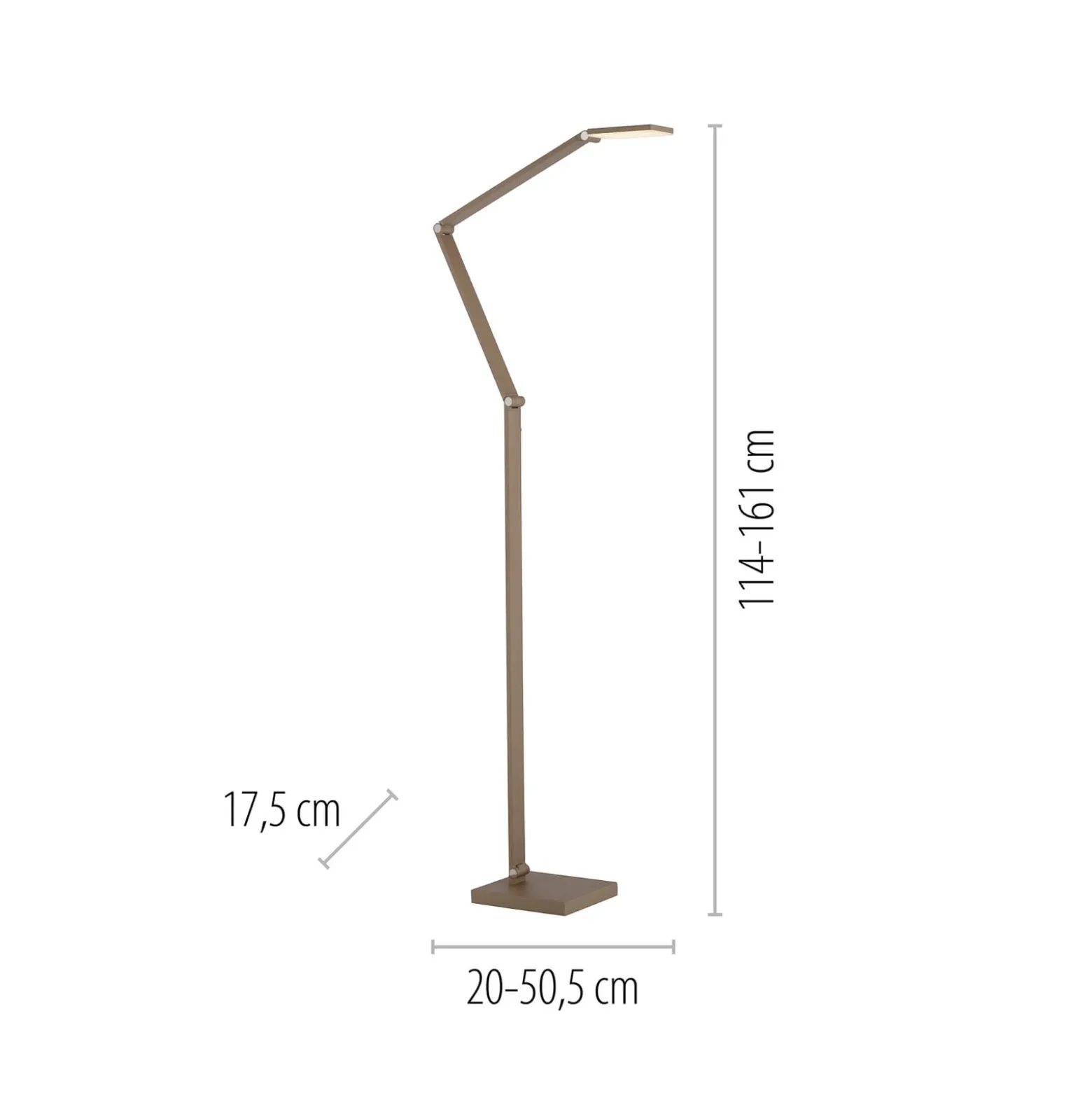SAMSKY-LED-lattiavalo, pronssi, korkeus 161 cm, metallinen kosketushimmennin