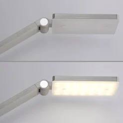 SAMSKY-LED-lattiavalo, teräs, korkeus 161 cm, metallinen kosketusdimmeri