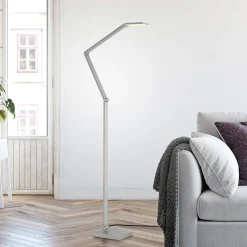 SAMSKY-LED-lattiavalo, teräs, korkeus 161 cm, metallinen kosketusdimmeri