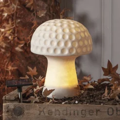 Sandy LED-aurinkovalaisin, 24 cm, valkoinen, muovi, sienen muotoinen