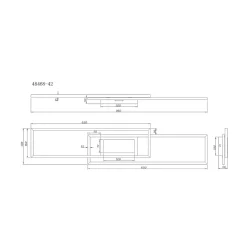 Saunders LED-kattovalaisin, pituus 96 cm, musta, 3D-efekti
