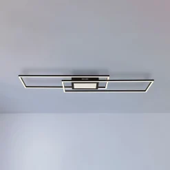 Saunders LED-kattovalaisin, pituus 96 cm, musta, 3D-efekti