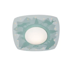 Scandi forest LED-kattovalaisin, 58 cm, vihreä, MDF-puu