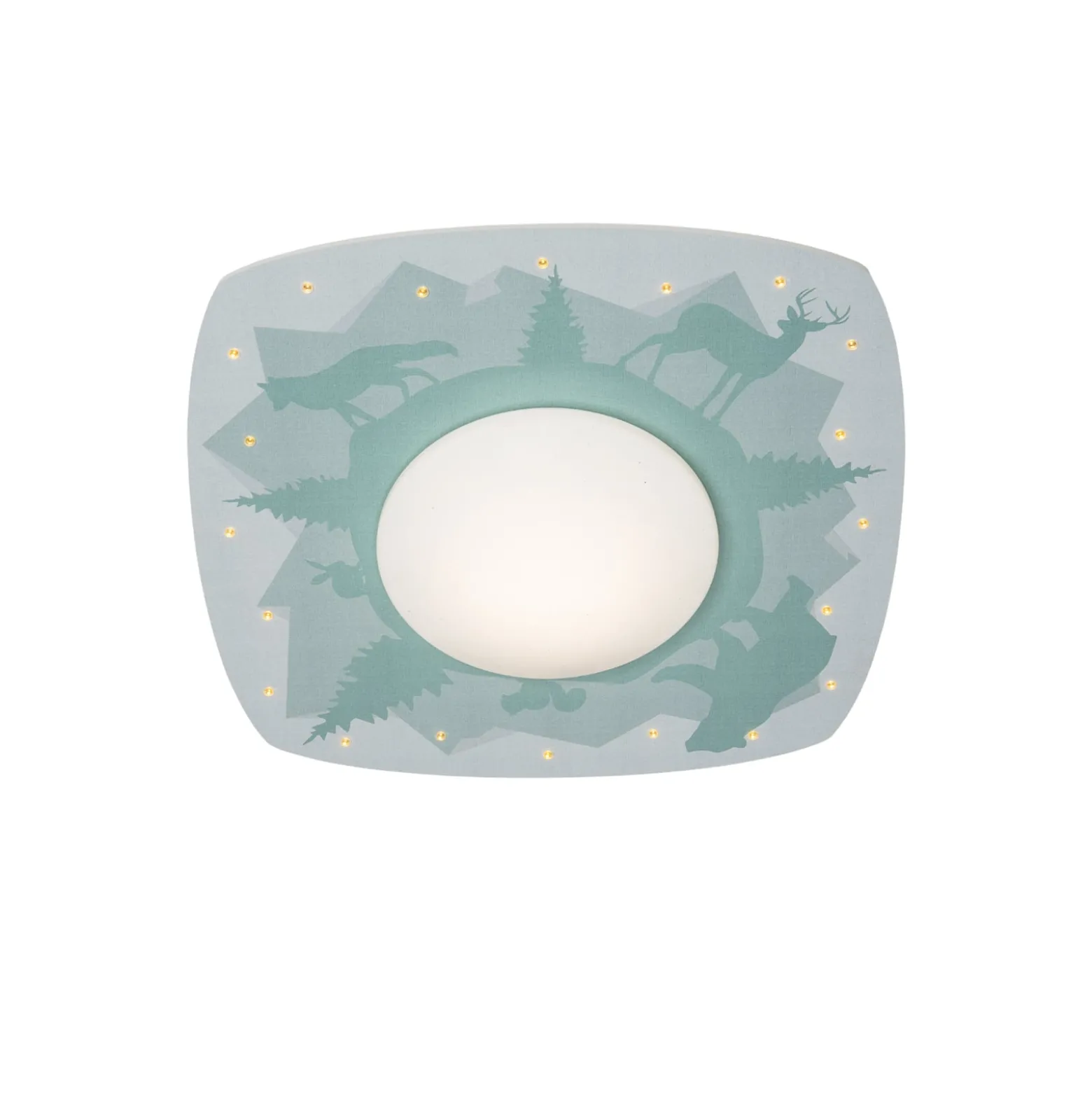 Scandi forest LED-kattovalaisin, 58 cm, vihreä, MDF-puu