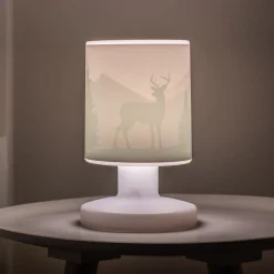 Scandi Wald LED-ladattava pöytävalaisin, vihreä, 21 cm, muovia