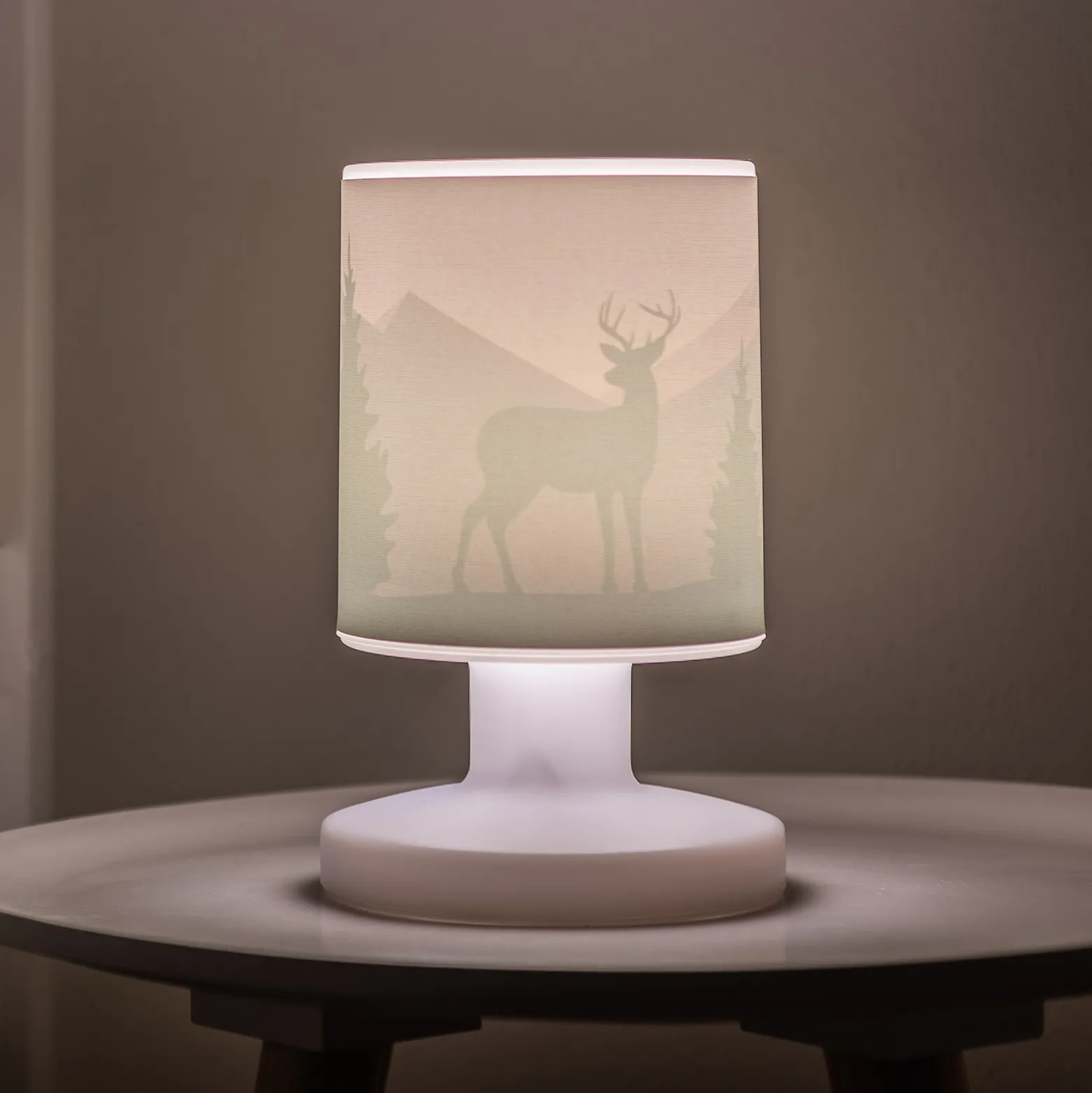Scandi Wald LED-ladattava pöytävalaisin, vihreä, 21 cm, muovia