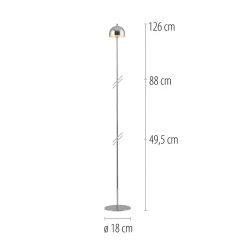 Schöner Wohnen LED-akkukäyttöinen lattiavalaisin Bellis kromi, IP54 3 000 K