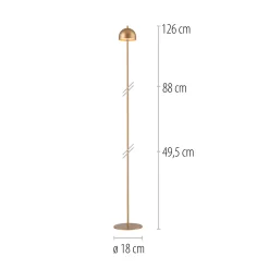 Schöner Wohnen LED-akkukäyttöinen lattiavalo Bellis, kullanvärinen, IP54