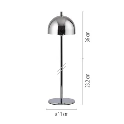 Schöner Wohnen LED-akkupöytälamppu Bellies, kromi, IP54
