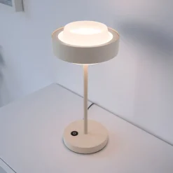SCHÖNER WOHNEN LED-pöytälamppu Elmo, hiekkatuuli, 3000 K himmennettävä