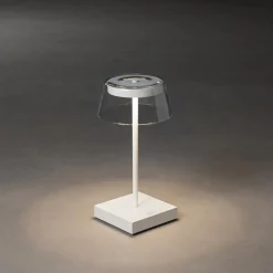Scilla-LED-pöytälamppu, USB, valkoinen