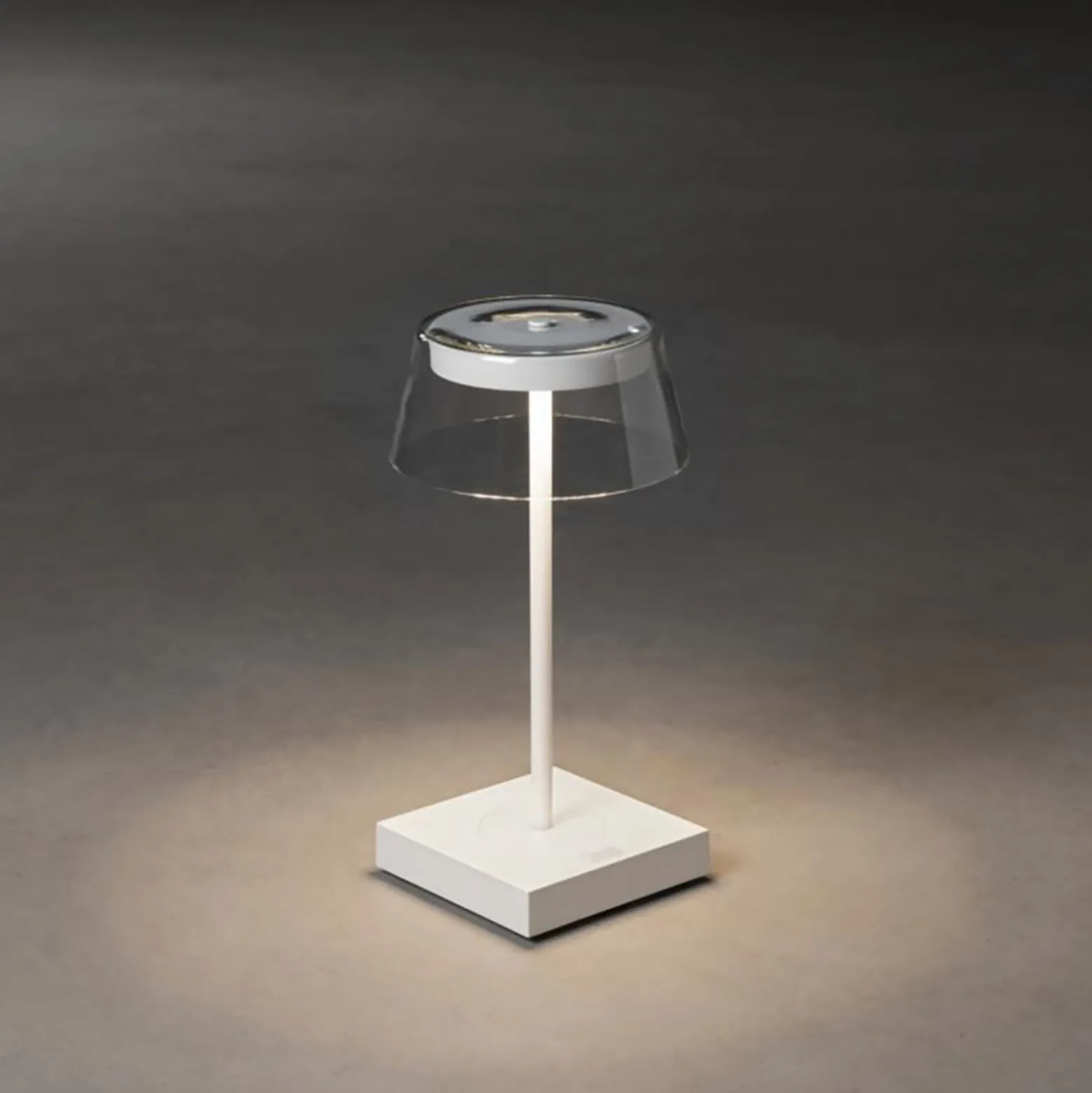 Scilla-LED-pöytälamppu, USB, valkoinen