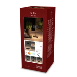 Scilla LED-pöytävalaisin USB:llä, musta