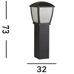 Seattlen pollarivalaisin, IP44, musta, korkeus 73 cm, metallia
