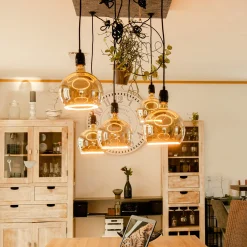 SEGULA-LED-Floating-globe-lamppu G200 E27 6W smoke