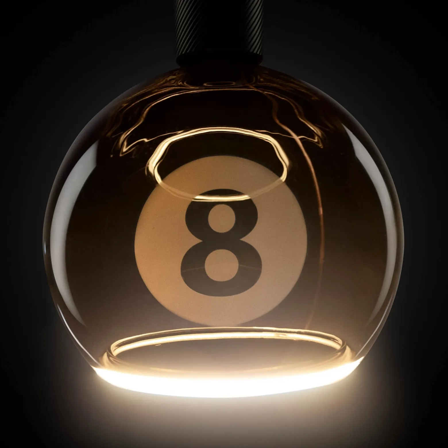 SEGULA LED-pallo Floating Billard musta 8, E27, G200 4 W 922