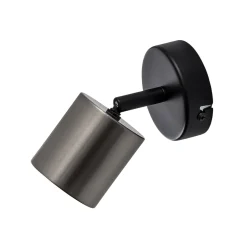 Seinäkohdevalaisin Demia, musta/nikkelivärinen, leveys 10 cm, GU10