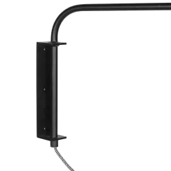 Seinälamppu Bloeba, musta/hopea, ulkonema 140 cm, velour
