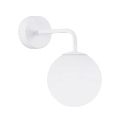 Seinävalaisin Astral, valkoinen, ulkonema 22 cm, teräs/lasi