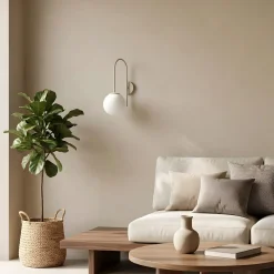 Seinävalaisin Cambridge, beige, korkeus 34 cm, metalli/lasi, E14
